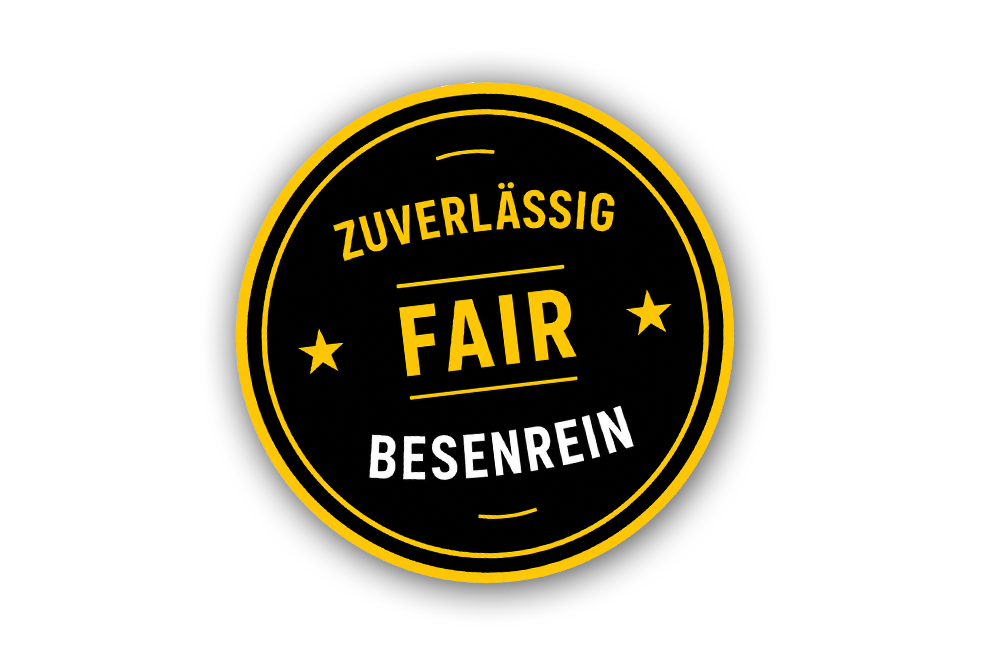 Siegel: zuverlässig, fair und besenrein